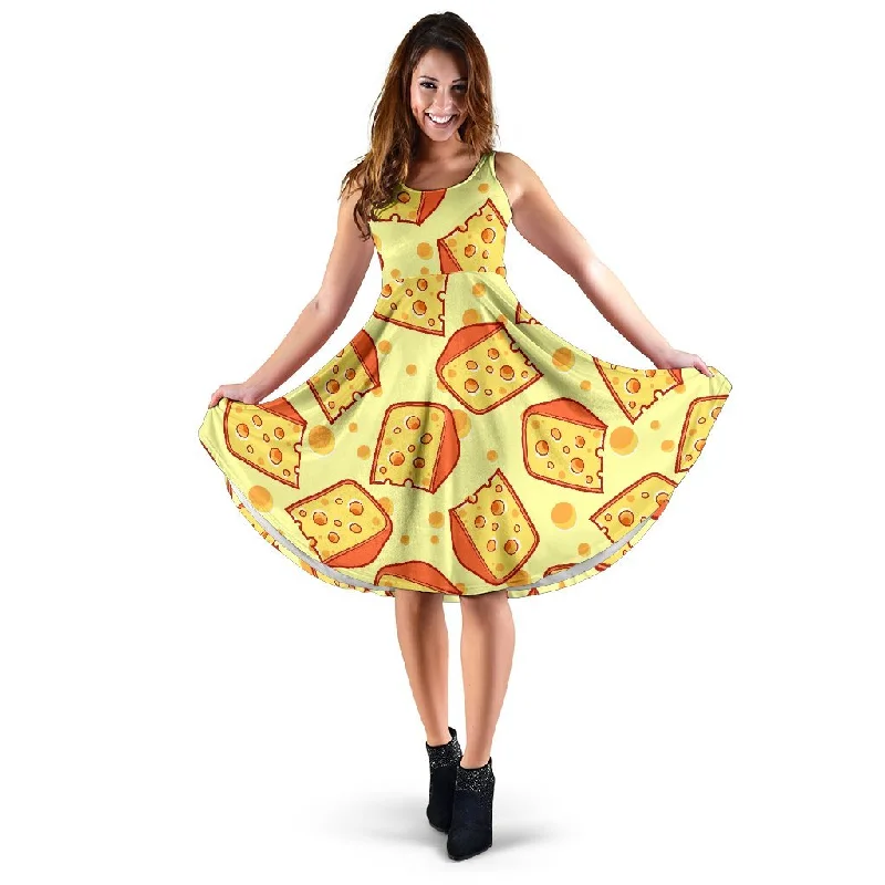 Cheese Print Pattern Dress Tunics Polka dots