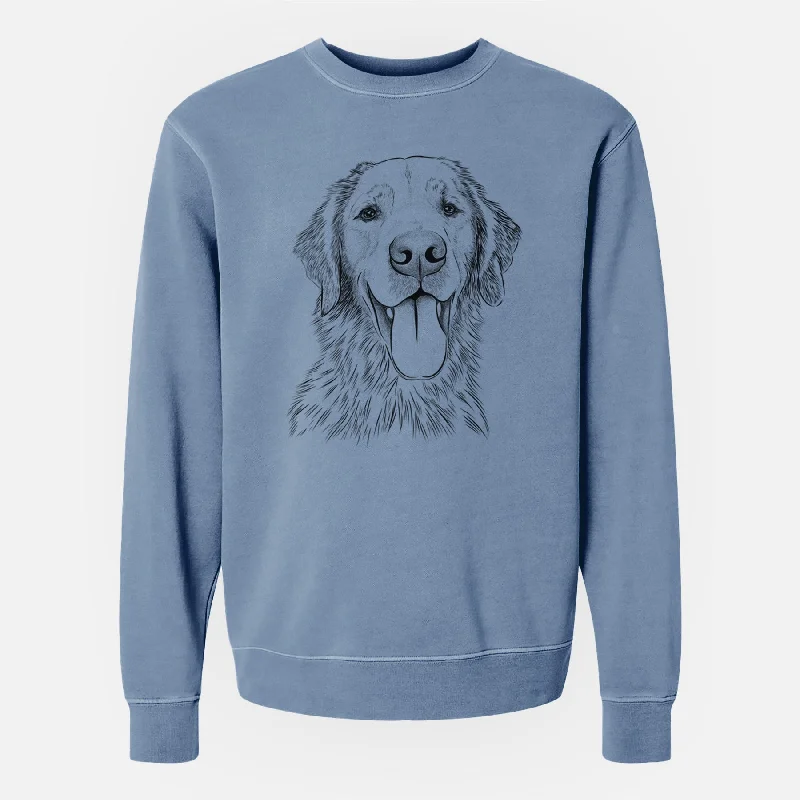 Bare Oliver Tredup the Golden Retriever - Unisex Pigment Dyed Crew Sweatshirt Hoodie with Contrast Stitching Detailed Premium