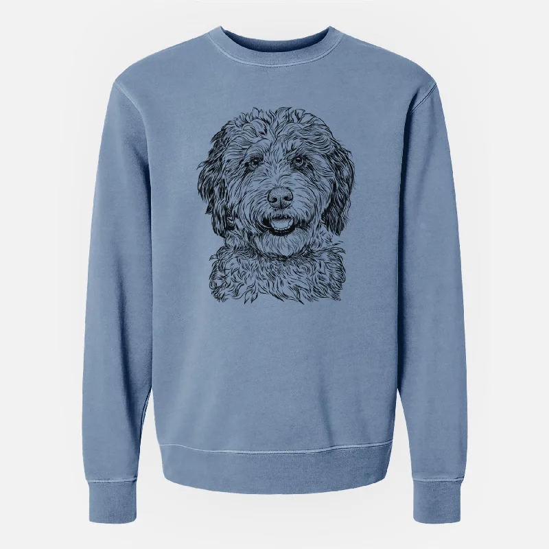 Bare Palmer the Aussiedoodle - Unisex Pigment Dyed Crew Sweatshirt Hoodie with Hem Contrast Bold Stylish