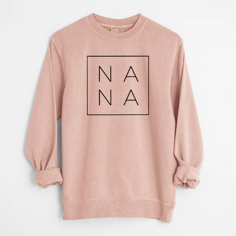 Nana Boxed - Unisex Pigment Dyed Crew Sweatshirt Hoodie with Ribbed Hem Stretchable Secure