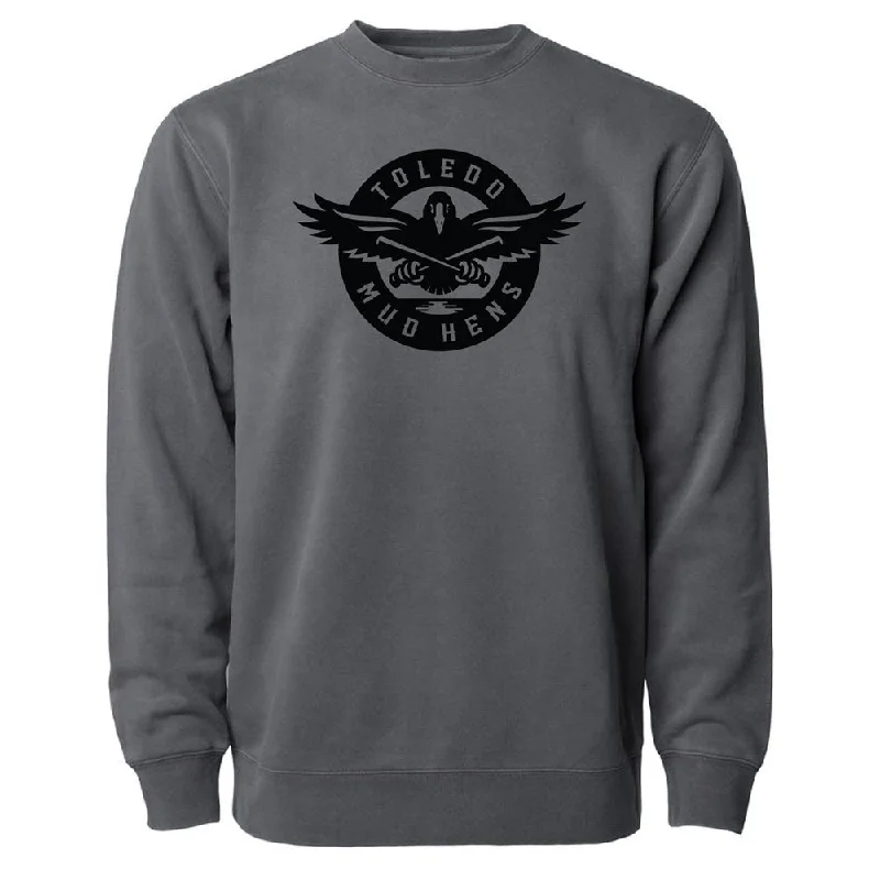 Toledo Mud Hens Real Bird Pigment Black Crewneck Sweatshirt Hoodie with Typography Text Message