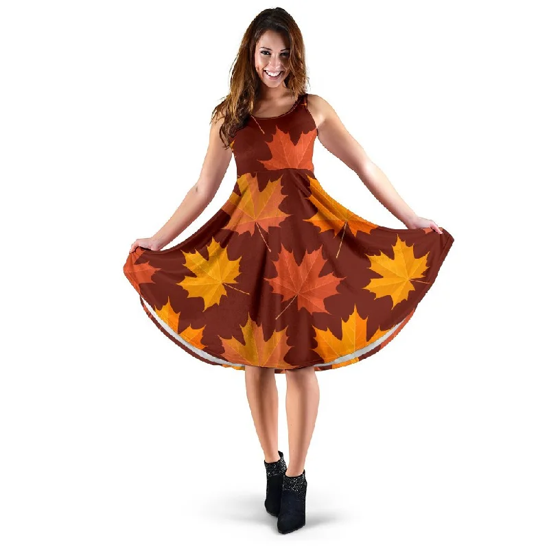 Canada Print Pattern Dress Tunics Travel practical