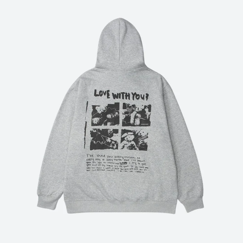 Love With You Hoodie Hoodie with Color Block Contrast Stylish