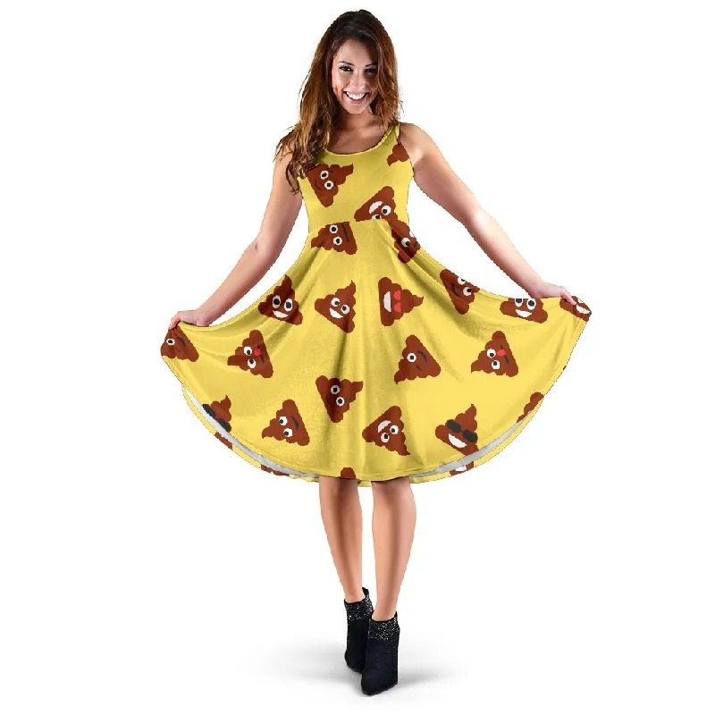 Emoji Poop Print Pattern Dress Tunics Sale discount