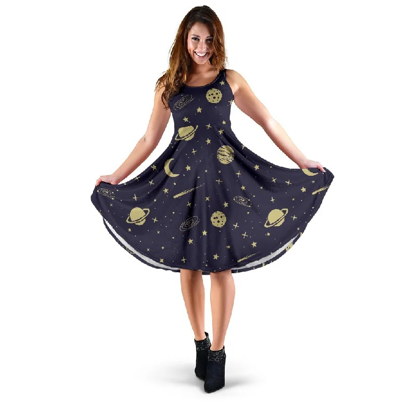 Constellation Pattern Print Dress Tunics Luxurious premium