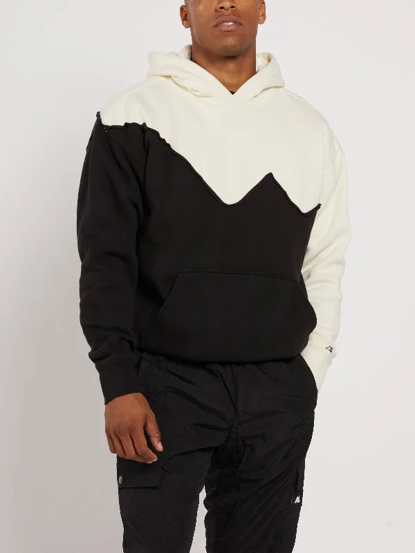 Mountain Hoodie - Bone/Black Hoodie with Fur Luxurious Winter