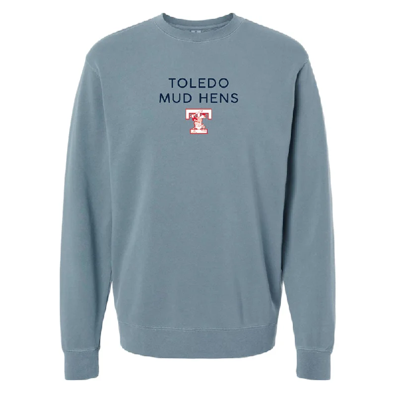 Toledo Mud Hens Minor T-logo Embroidered Crewneck Sweatshirt Hoodie with Lining Warm Insulated