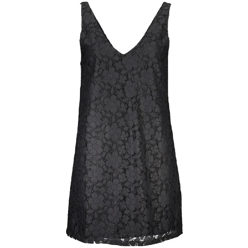 Desigual Black Viscose Dress Tunic Top Casual