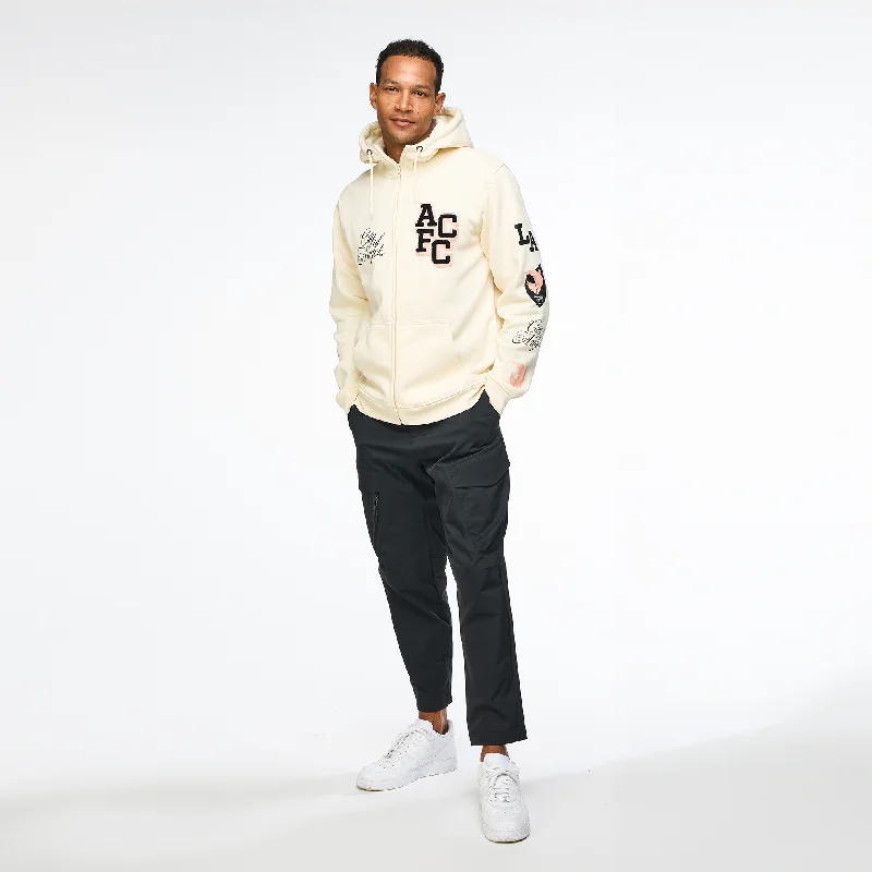 Angel City FC Unisex Multi-Icon Off-White Full-Zip Hoodie Hoodie with High Neck Warm Protective