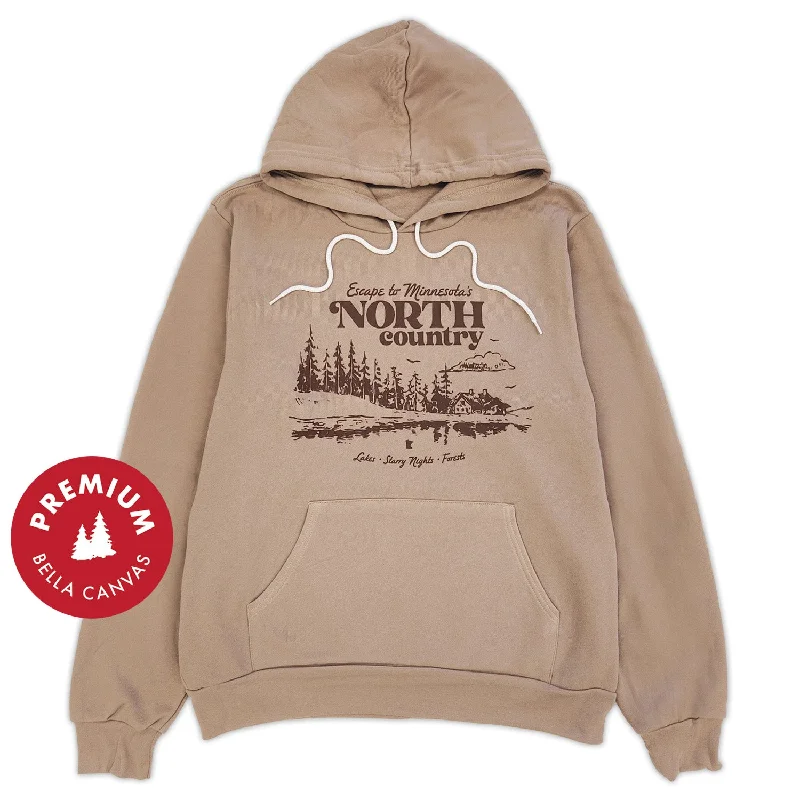 North Country Premium Hoodie Hoodie with Metallic Shiny Futuristic