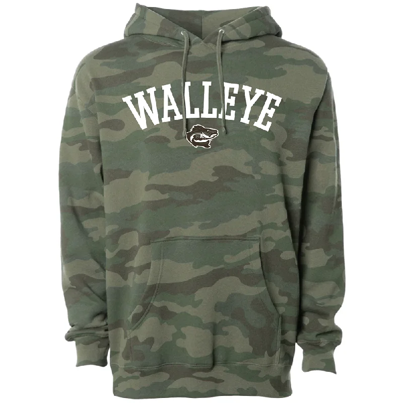 Toledo Walleye Green Camo Hooded Sweatshirt Hoodie with Hem Lace Feminine Delicate