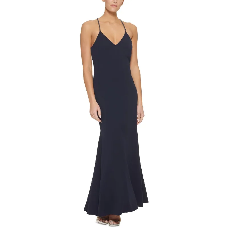 DKNY Womens Scuba Maxi Evening Dress Tunics Formal black