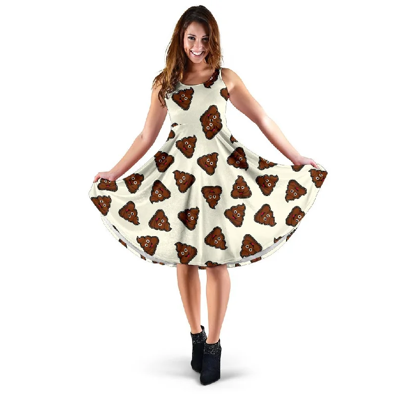 Emoji Poop Pattern Print Dress Tunics Bestseller popular