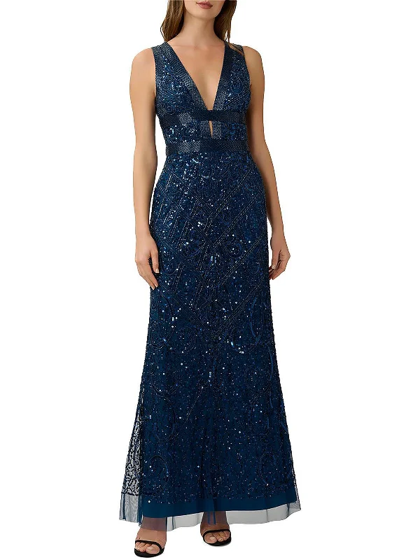 Womens Beaded Maxi Evening Dress Tunics Winter warm