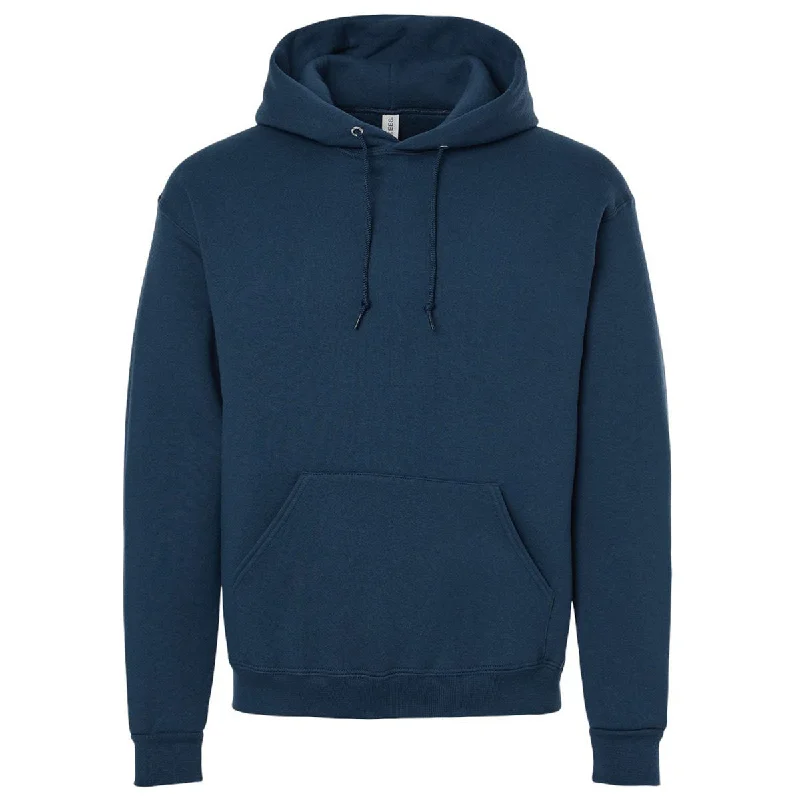 Jerzees Unisex Washed Navy Rugged Hooded Sweatshirt Hoodie with Sequins Glamorous Eye-catching