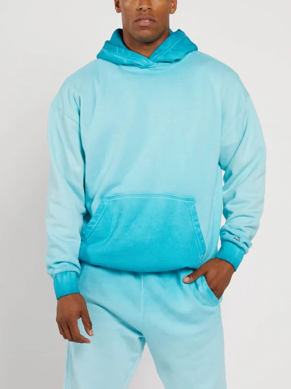 Bleach Spray Hoodie - Blue Bird Hoodie with Tie-Dye Psychedelic Retro