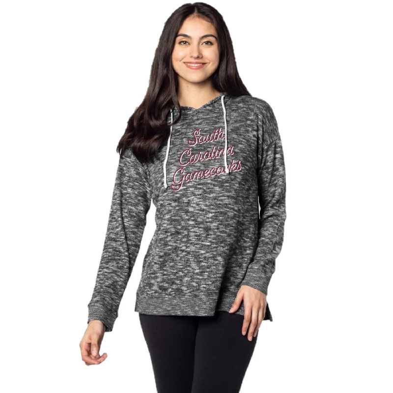 SOUTH CAROLINA HEATHER BLACK TUNIC HOODIE Zip Hoodie Drawstring Kangaroo Pocket