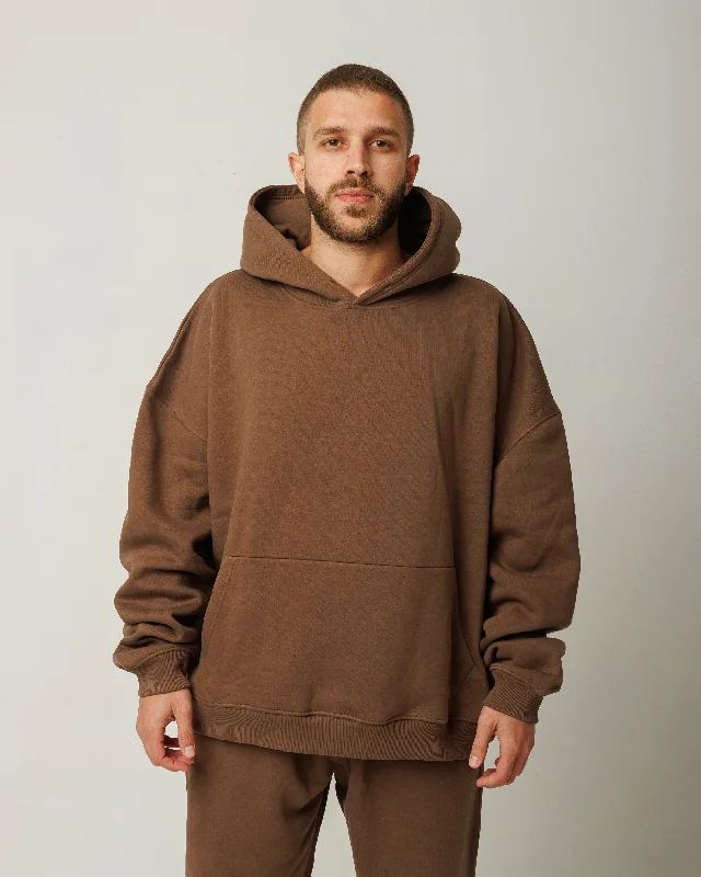 Flex-Fit Kangaroo Hoodie Hoodie with Hem Fringe Bohemian Relaxed