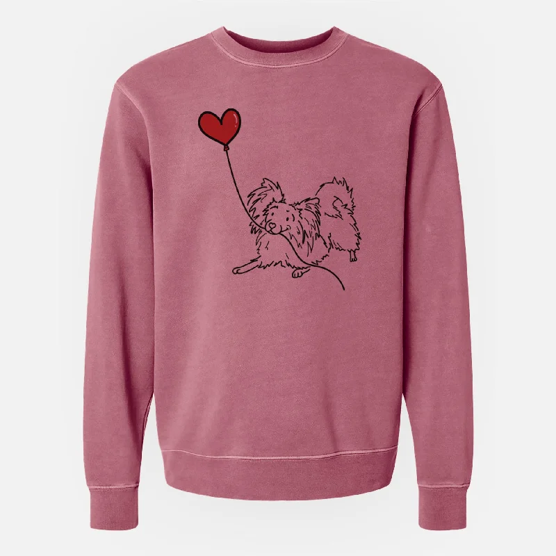 Papillon Heart String - Unisex Pigment Dyed Crew Sweatshirt Hoodie with Metallic Shiny Futuristic