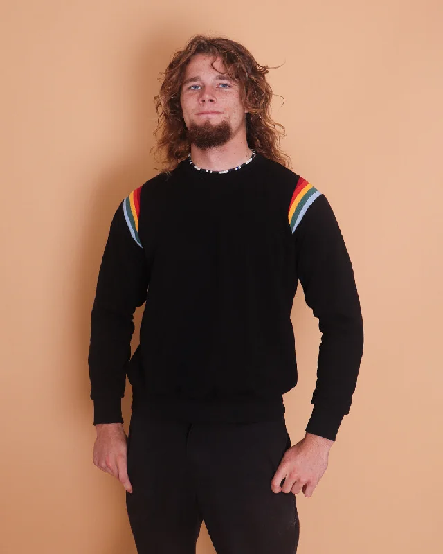UNISEX CASCADES SWEATSHIRT - BLACK Hoodie with Slit Hem Functional Movement