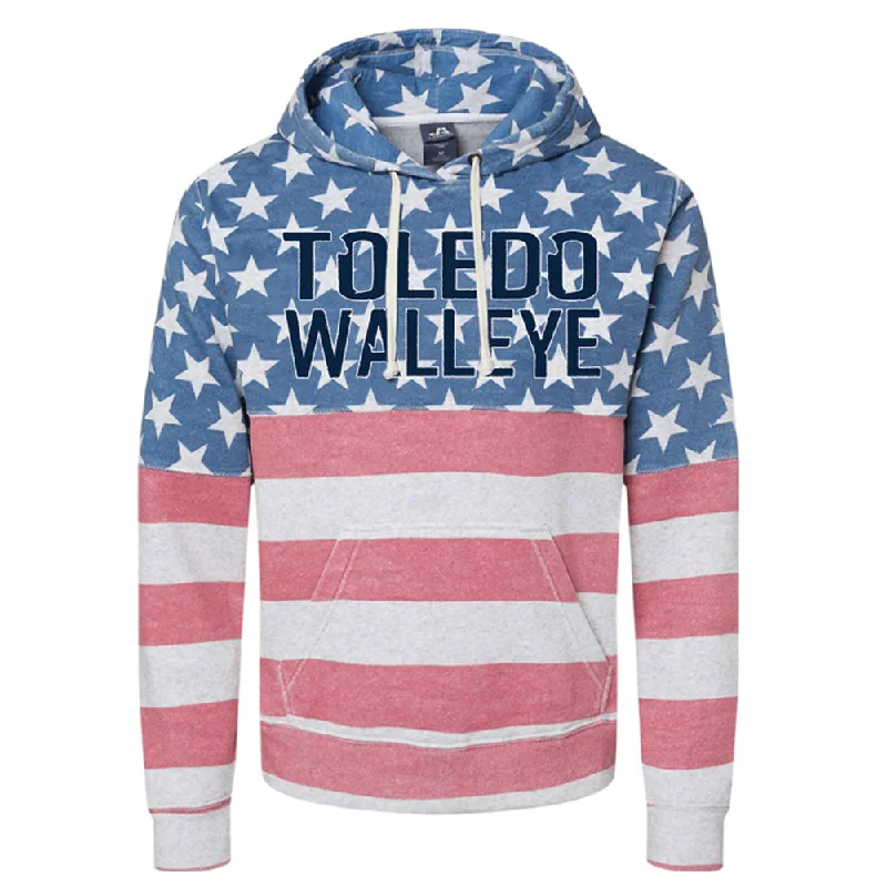Toledo Walleye Real American Tri-Blend Hoodie Hoodie with Magnetic Closure Innovative Modern