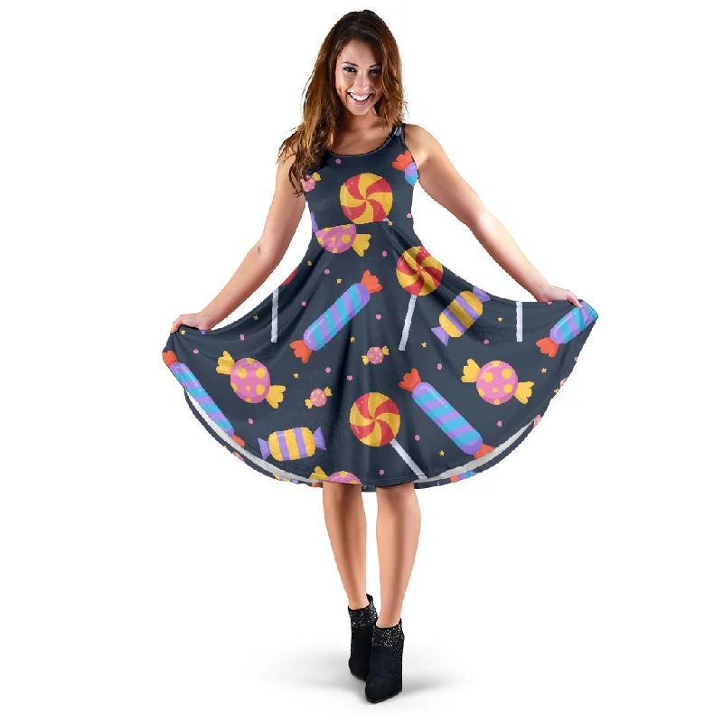 Candy Pattern Print Dress Tunics Hiking breathable