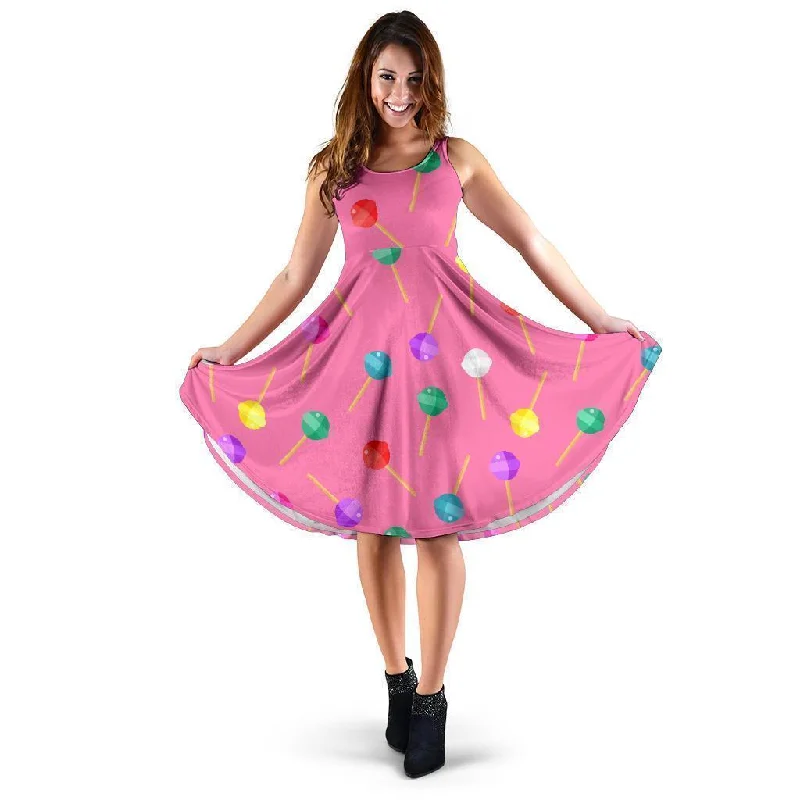 Lollipop Colorful Pattern Print Dress Tunics Practical easy-care