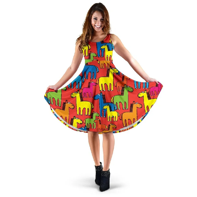 Equestrian Colorful Pattern Print Dress Tunics Custom made