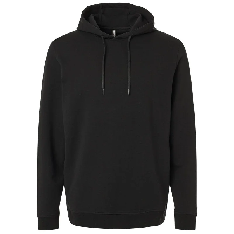 Independent Trading Co. Unisex Black Perform Hooded Sweatshirt Hoodie with Monochrome Minimalist Simple