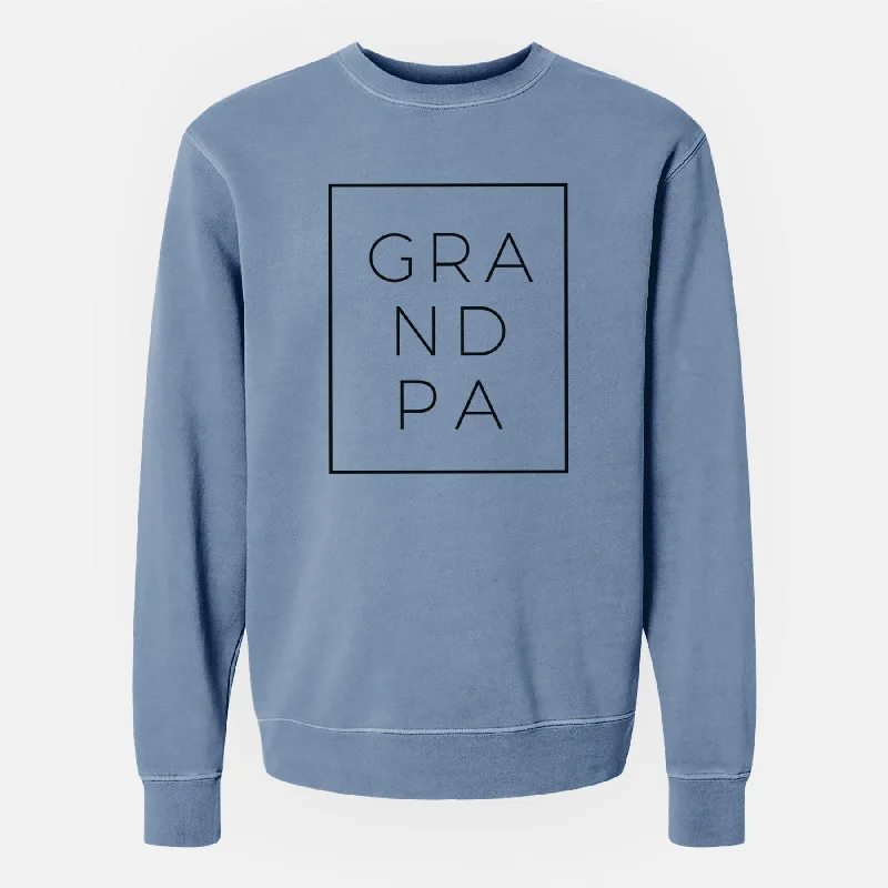 Grandpa Boxed - Unisex Pigment Dyed Crew Sweatshirt Hoodie with Thumb Holes Functional Cozy