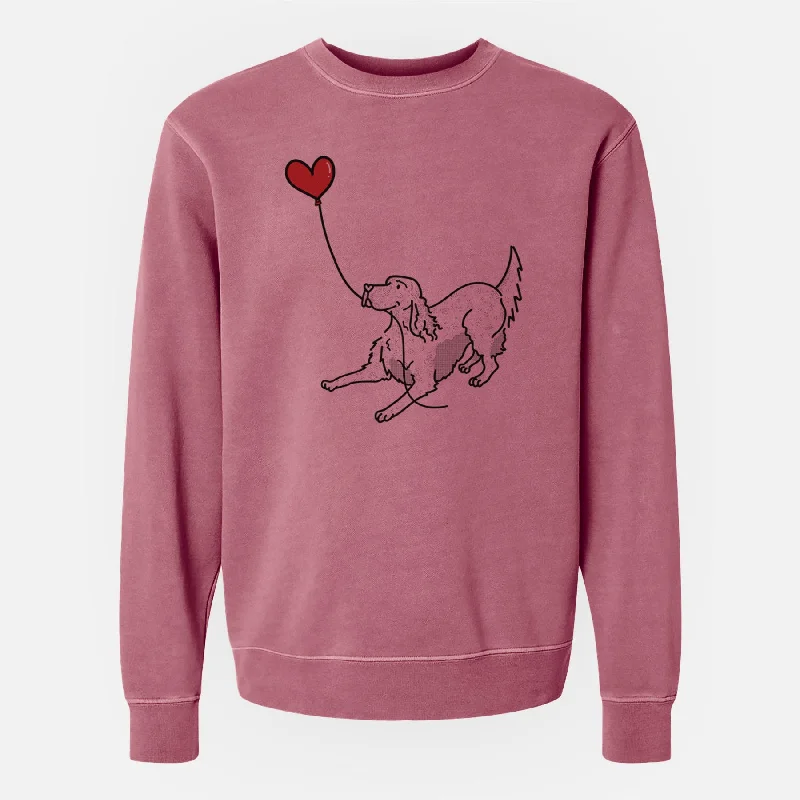English Setter Heart String - Unisex Pigment Dyed Crew Sweatshirt Hoodie with Logo Branding Identity