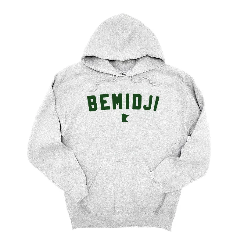 Bemidji MN Hoodie - Ash Hoodie with Thumb Holes Functional Cozy