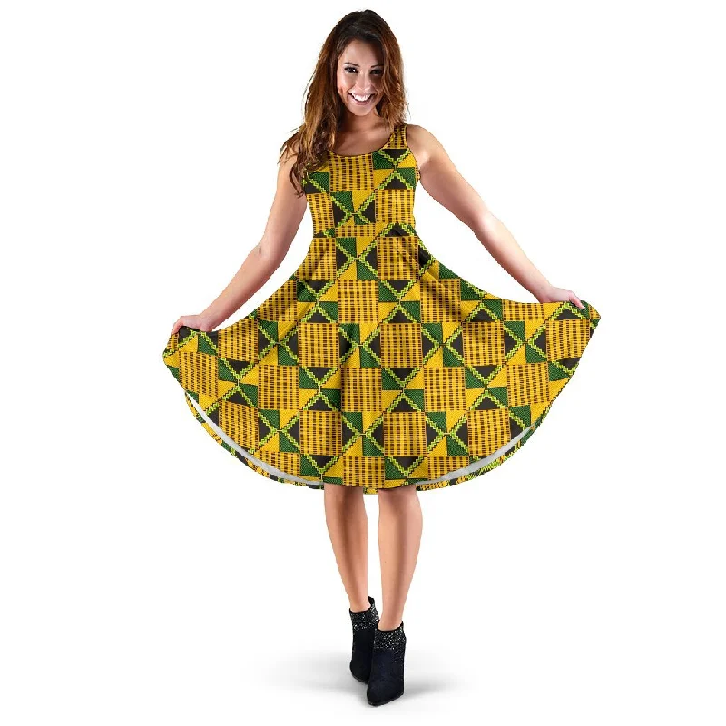 African Kente Print Pattern Dress Tunics Recommended stylist