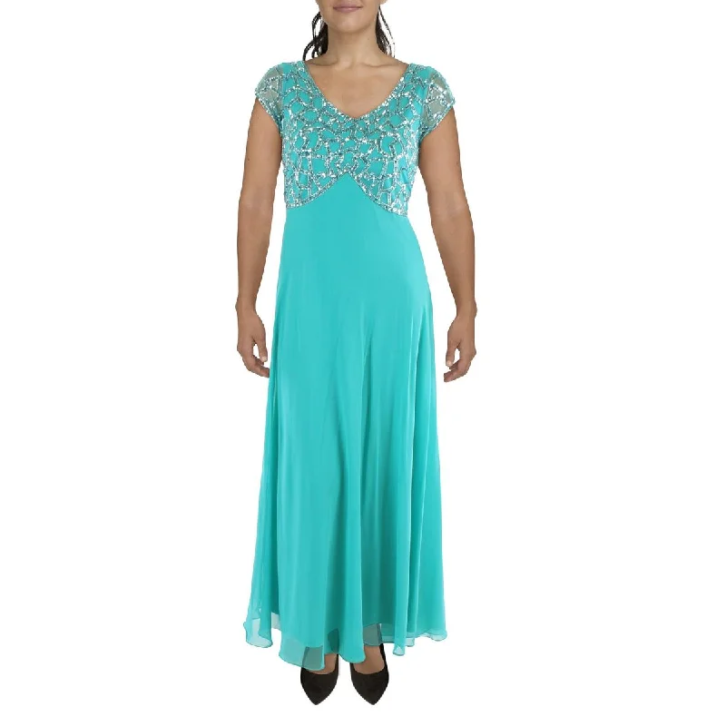 JKara Womens Embellished Long Evening Dress Tunics Trendy modern