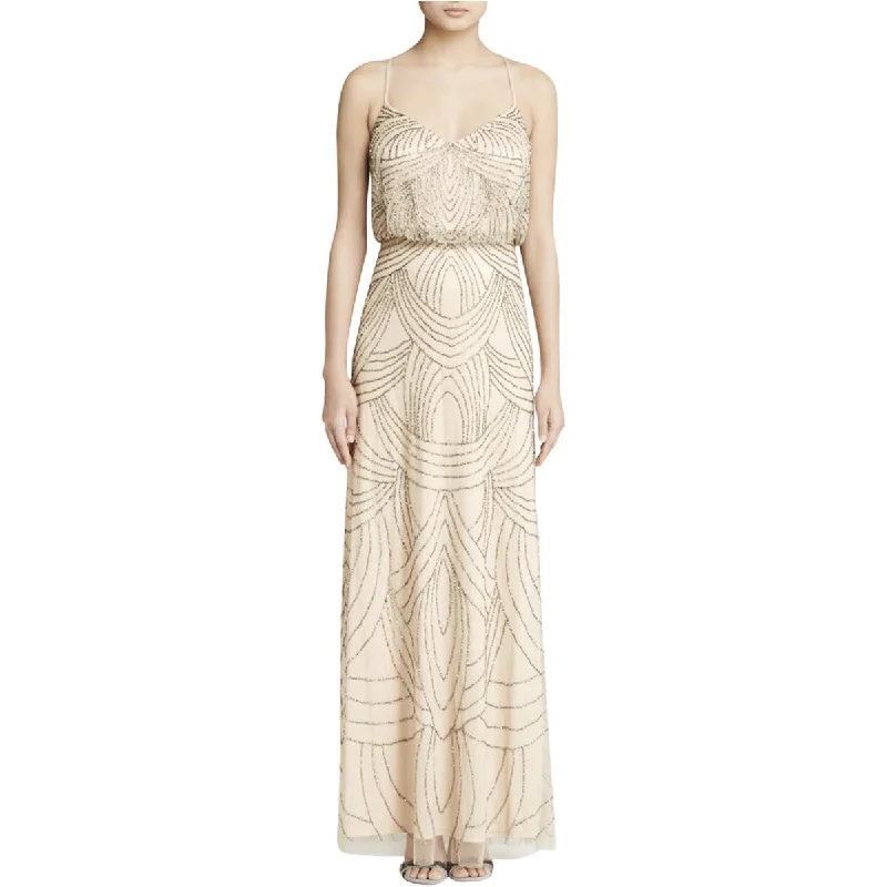 Adrianna Papell Womens Embellished Prom Evening Dress Tunics Ceremony elegant