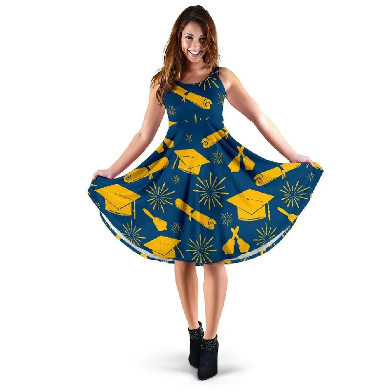 Graduation Pattern Print Dress Tunics Trendy modern