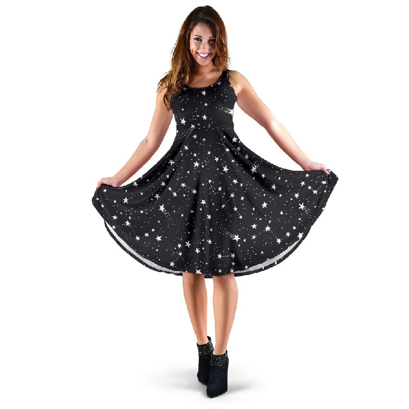 Constellation Star Print Pattern Dress Tunics Trendy modern