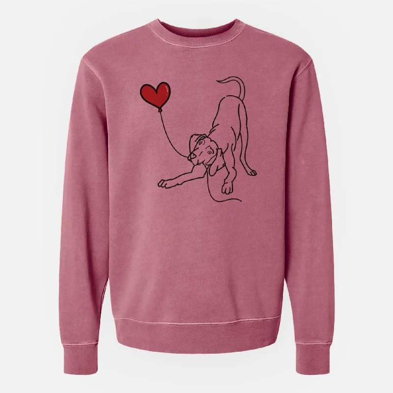 Weimaraner Heart String - Unisex Pigment Dyed Crew Sweatshirt Hoodie with Gradient Ombre Colorful