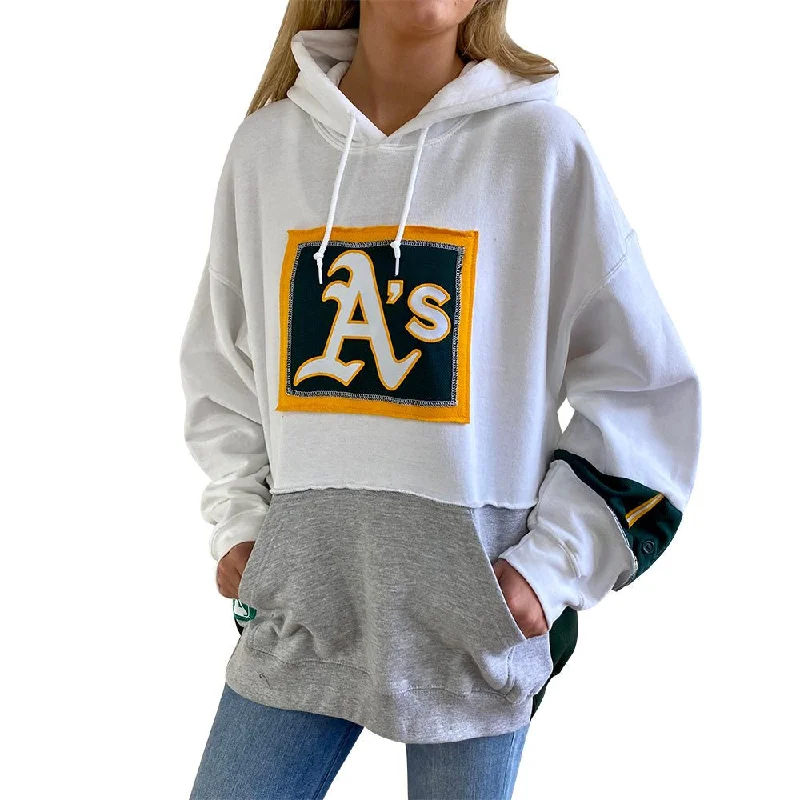 Oakland A's Unisex Hooded Sweatshirt Hoodie with Hidden Zipper Minimalist Clean