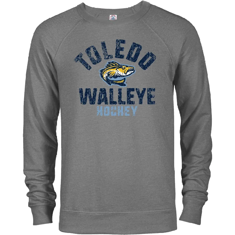 Toledo Walleye Issues French Terry Crewneck Sweatshirt Hooded Sweatshirt Casual Wear Street Style