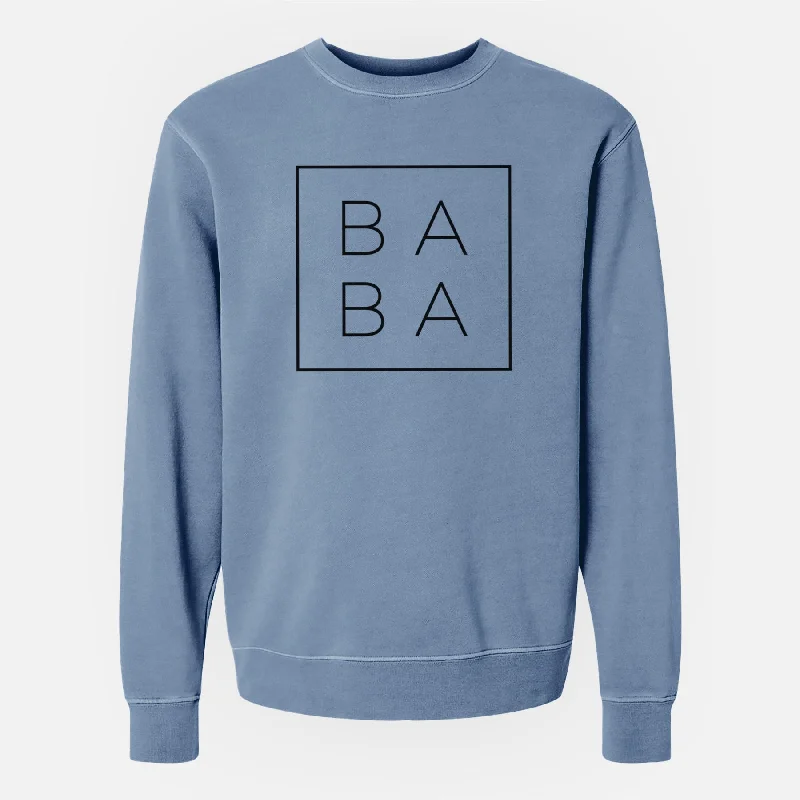 Baba Boxed - Unisex Pigment Dyed Crew Sweatshirt Hoodie with Drawcord Adjustable Secure