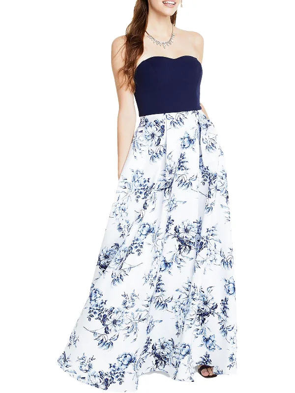 Juniors Womens Floral Print Long Evening Dress Tunics Stylish elegant