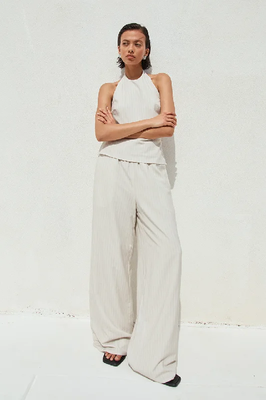 HEATHER PANT - STONE PINSTRIPE Formal Dress Pants