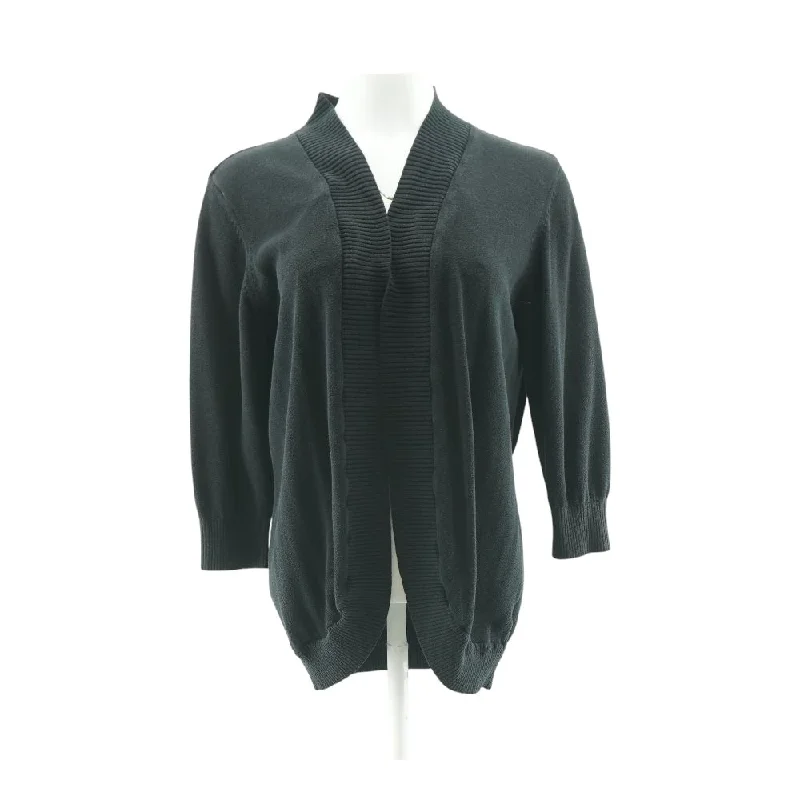 Black Solid Cardigan Sweater Oversized Loose Flowy