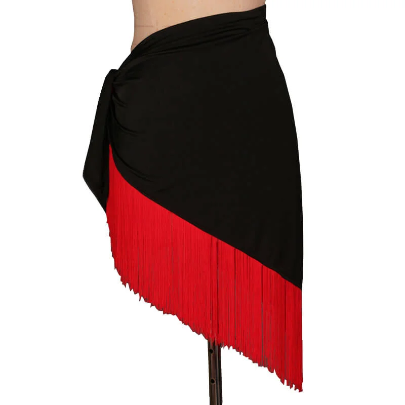 Asymmetric Latin Skirt with Lace chiffon skirt airy