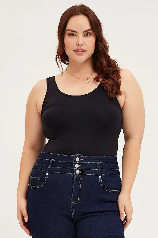 Black Seamless Basic Tank Top strapless tank top