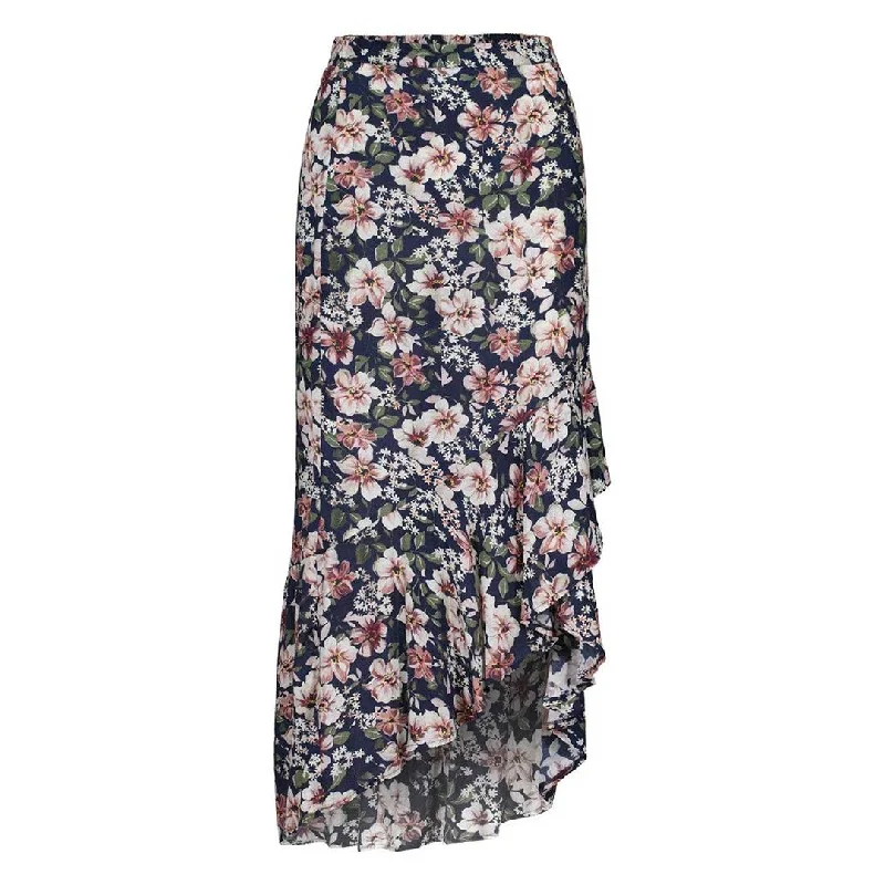 Tribal Women's High Low Ruffle Skirt cashmere skirt soft