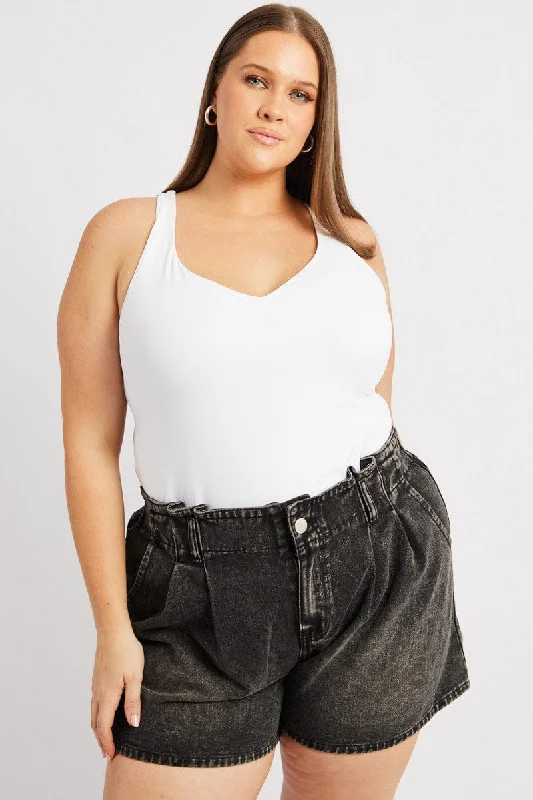 White Tank Top V Neck Supersoft modal blend tank