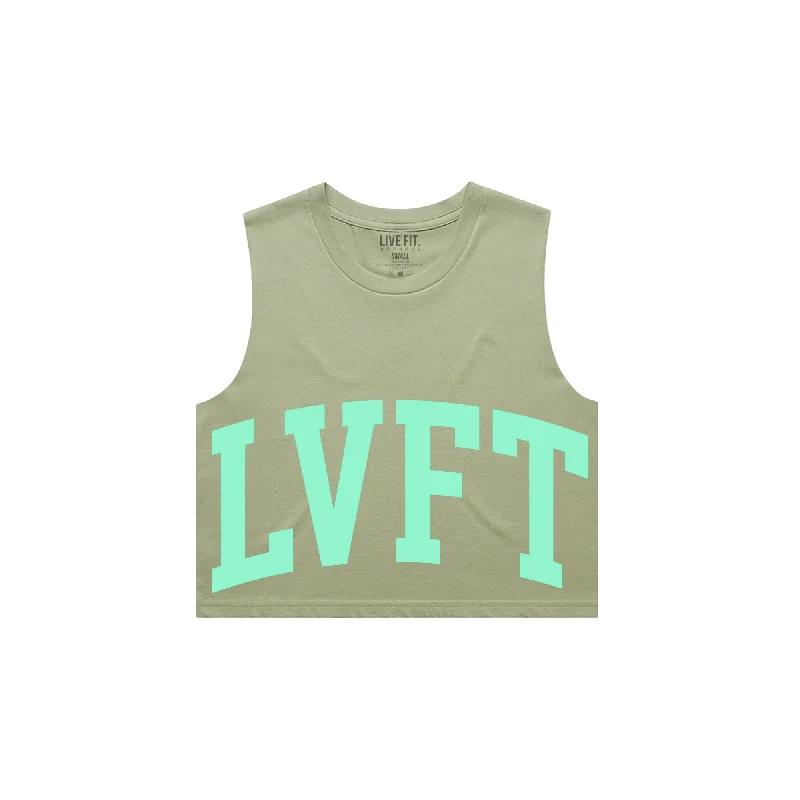 Contender Crop Muscle Tank - Sage gym tank top
