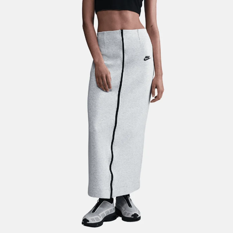 Nike Women's Sportswear Tech Fleece Light Grey Slim Maxi Skirt corduroy skirt durable